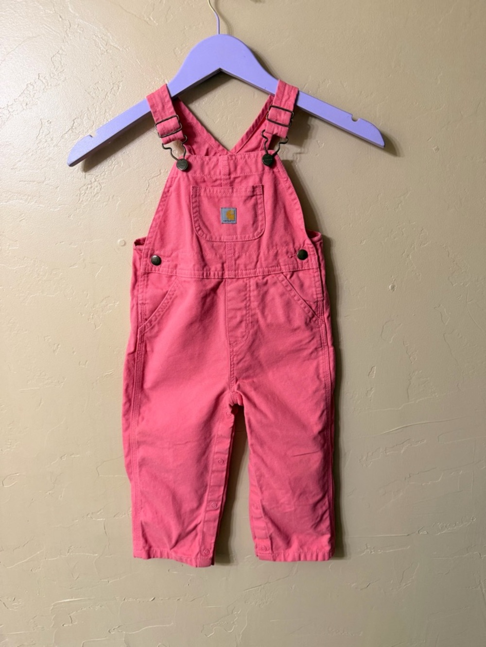 Carhartt Coral Pink Kids' Cotton Overalls